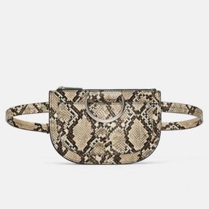 ZARA snake faux leather belt bag